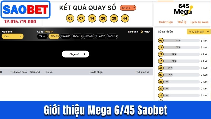 MEGA 6/45 SAOBET | HƯỚNG DẪN KIẾM 12 TỶ CỰC KỲ DỄ DÀNG 8 GIỚI THIỆU MEGA 6/45 SAOBET