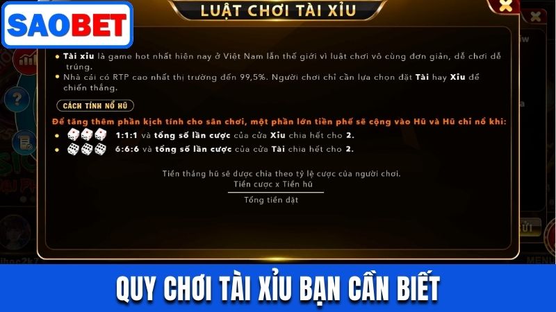 TÀI XỈU SAOBET - ĐIỂM ĐẾN QUEN THUỘC CỦA TAY CHƠI ĐỎ ĐEN 9 NHỮNG QUY ĐỊNH CHƠI SICBO BẠN CẦN BIẾT