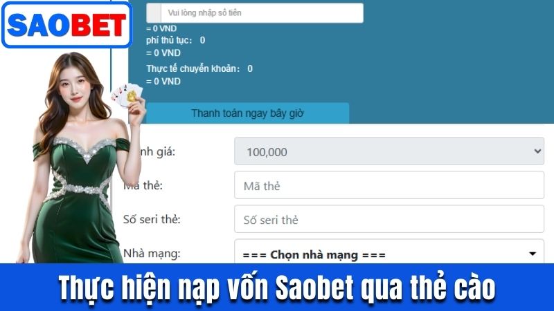 NẠP TIỀN SAOBET - CHI TIẾT QUY TRÌNH NẠP VỐN TẠI NHÀ CÁI 5 NẠP TIỀN SAOBET